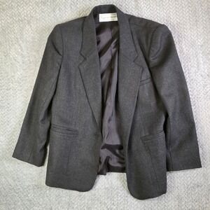 Evan Picone Women's Charcoal Gray Wool Blend Blazer Size 8